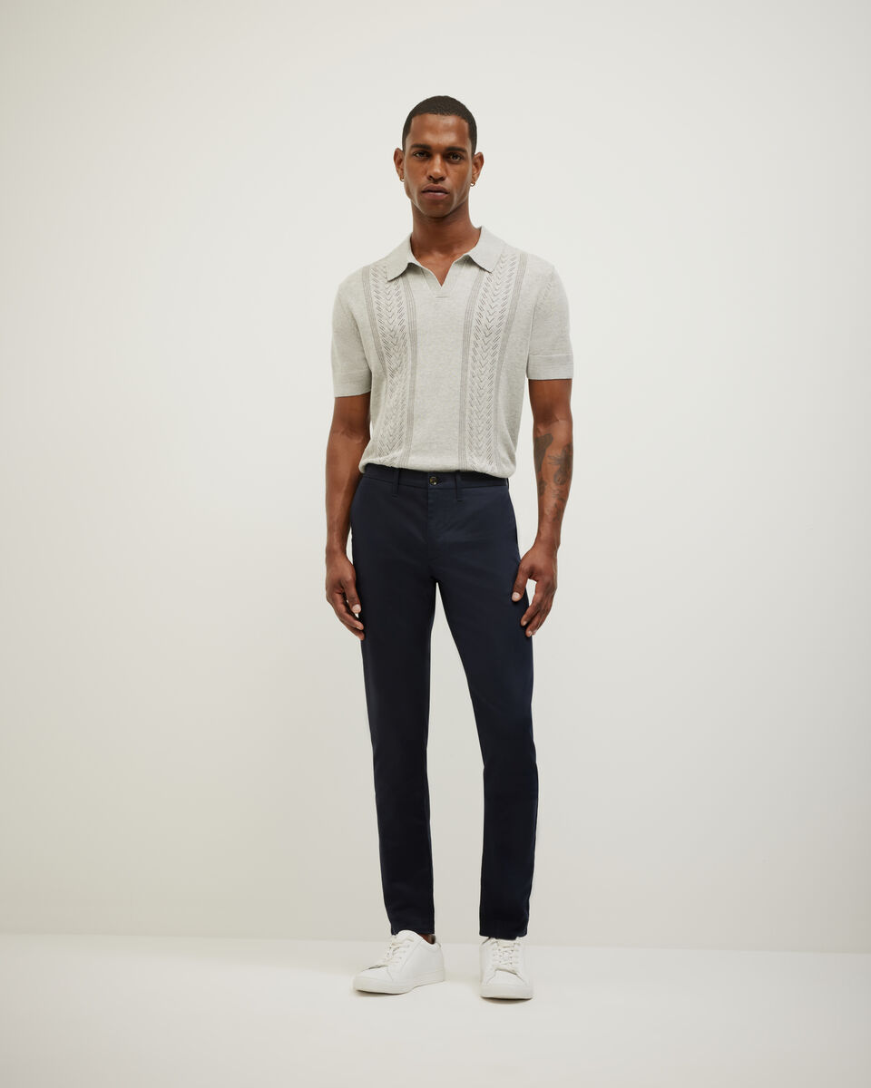 Ultra Slim Cotton-Tencel Chino, Navy, hi-res
